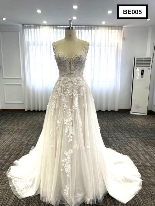 BE005 Front A-Line Wedding Gown