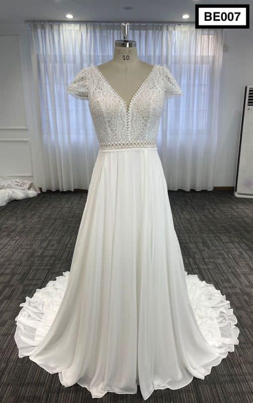 BE007 Front A-Line Wedding Gown