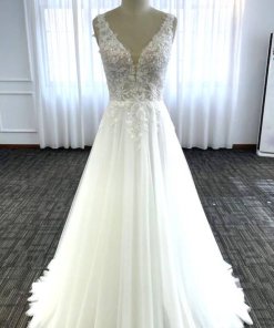 BE008 Front A-Line Wedding Gown