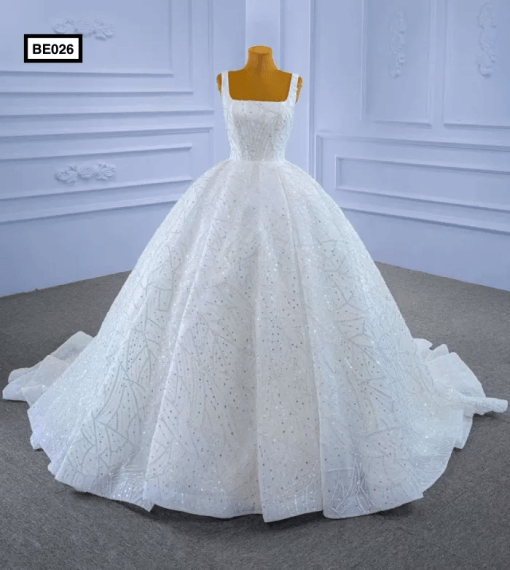 BE026 Front Sparkly Ball Gown
