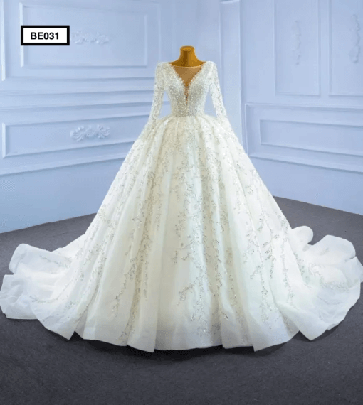 BE031 Front Beaded Ball Gown