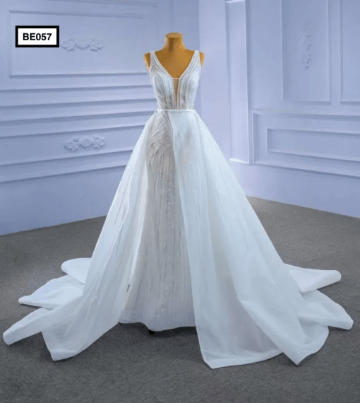 BE057 Front Detachable Wedding Gown