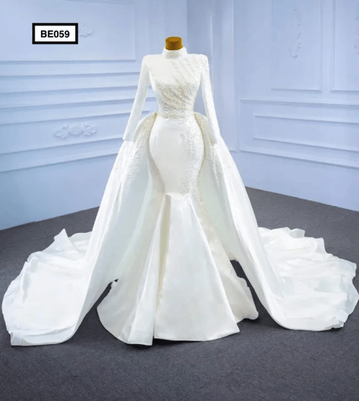 BE059 Front Detachable Wedding Gown