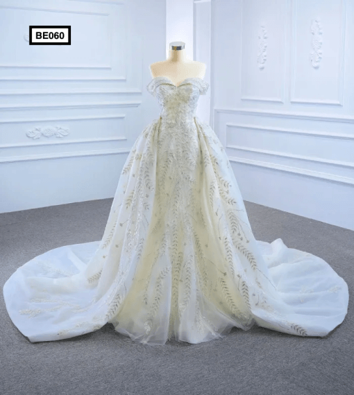 BE060 Front Detachable Wedding Gown