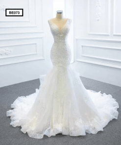 BE073 Front Mermaid Wedding Gown