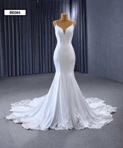 BE084 Front Satin Wedding Gown