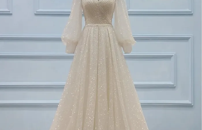 BE088 Front A- Line wedding gown