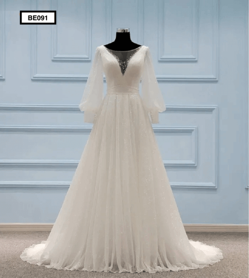 BE091 Front A-line wedding gown